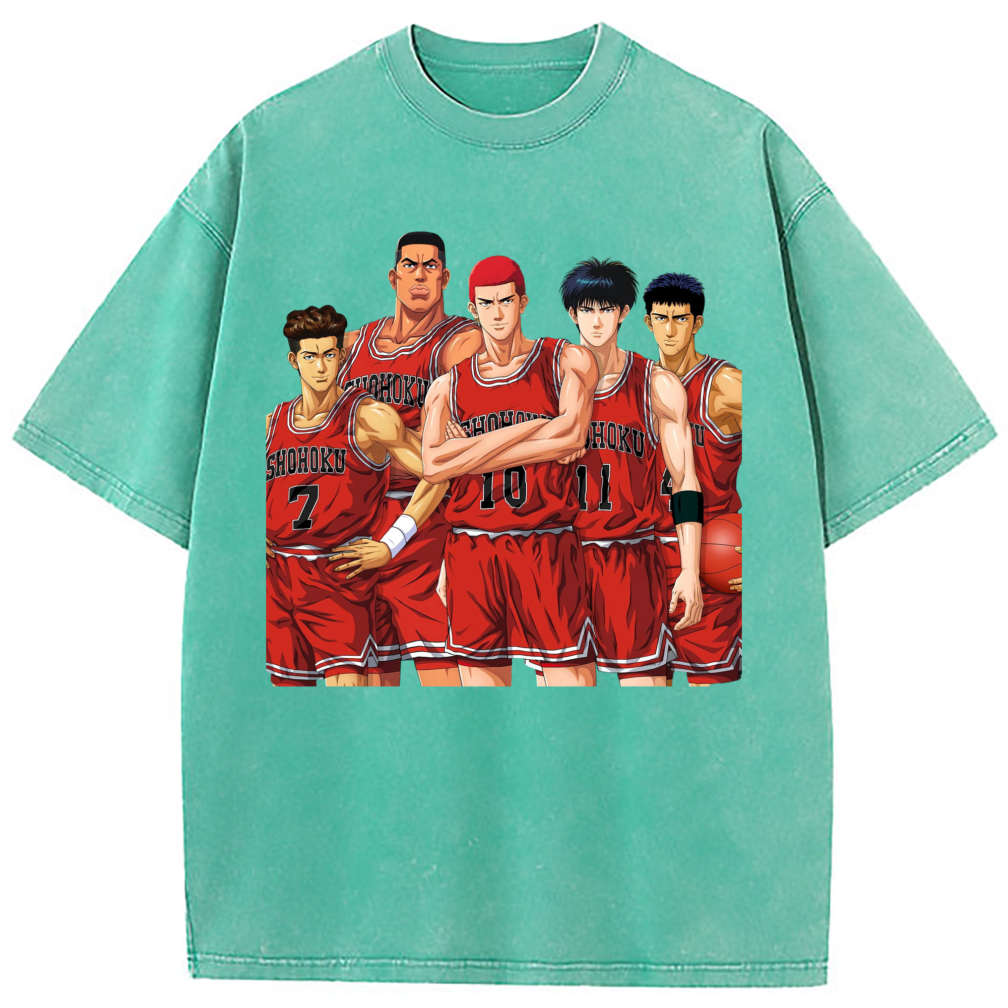 （画像用） SLAM DUNK／スラムダンク 綿100% ヴィンテージ風 半袖Tシャツ（フロントプリント）